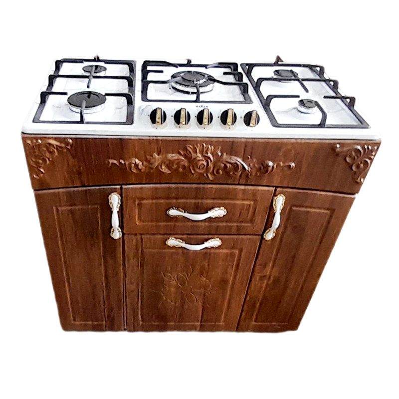 اجاق گاز 5 شعله هاکان مدل چهار درب صفحه لعابی اپکسی کوهان دار باترموکوپل