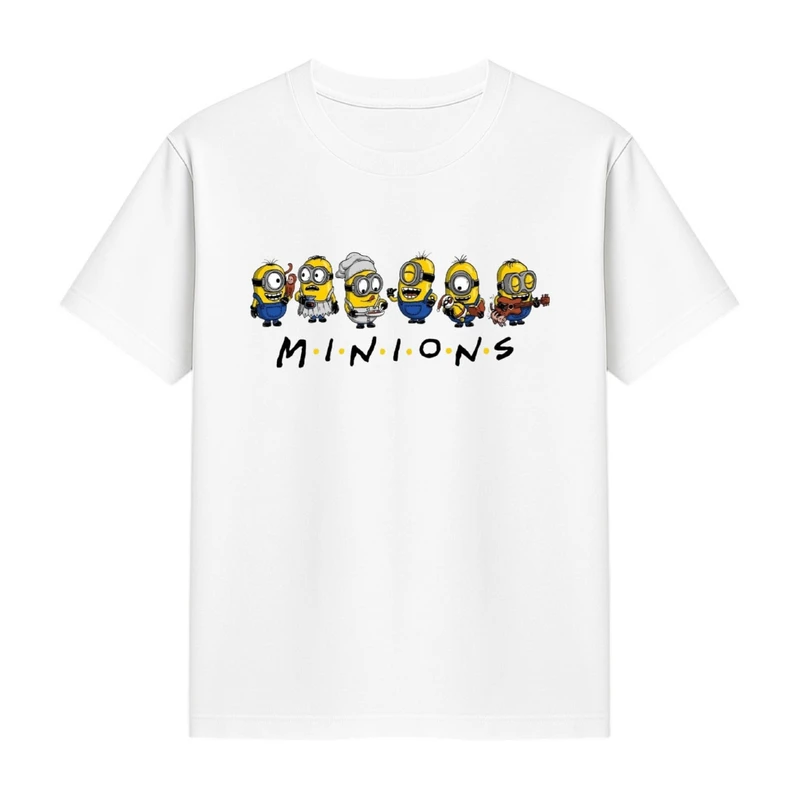 تی‌شرت آستین کوتاه دخترانه مدل دوستان مینیونی کد p1 