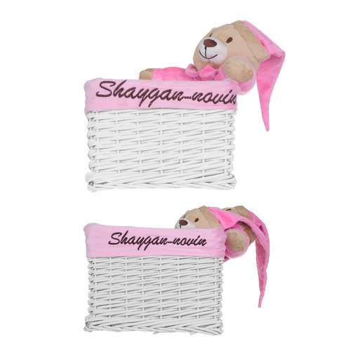 سبد رخت چرک کودک مدل شایگان طرح خرس بسته 2 عددی