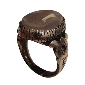 انگشتر نقره مردانه مدل عقیق سلیمانی مصور کد ASM29220