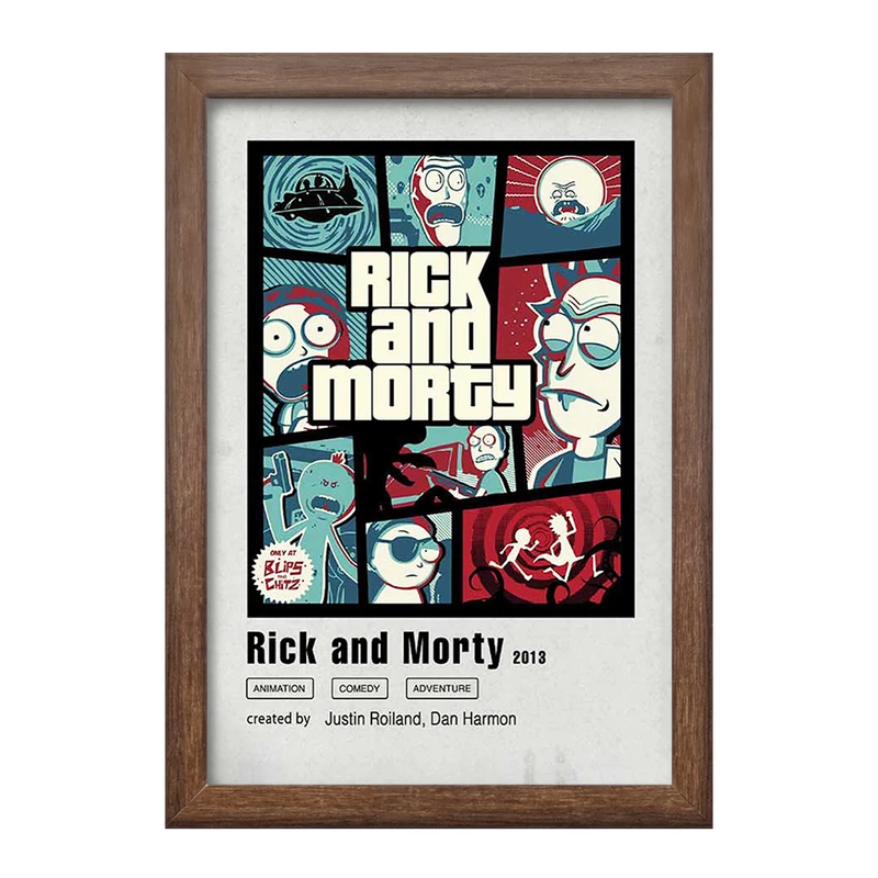 تابلو خندالو طرح ریک و مورتی (Rick and Morty) کد F11462