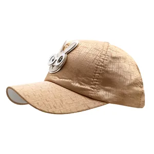 کلاه کپ بچگانه طرح خرگوش عینکی رنگ طلایی