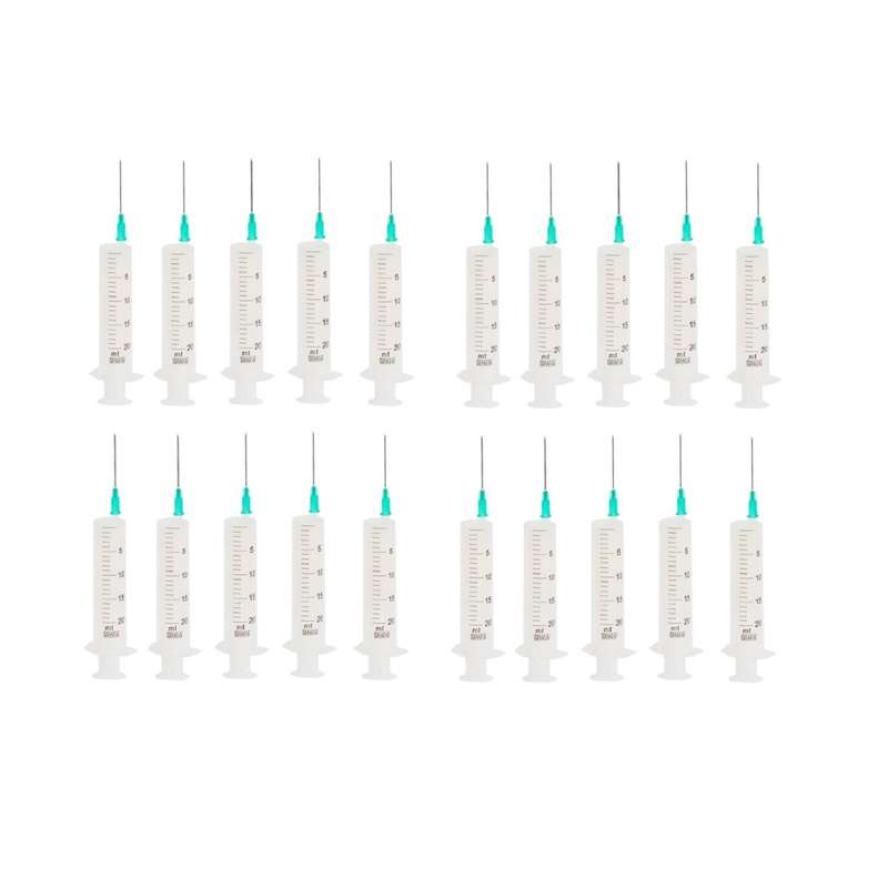 سرنگ شفا مدل بدون پیستون ظرفیت 20 سی سی مجموعه 20 عددی