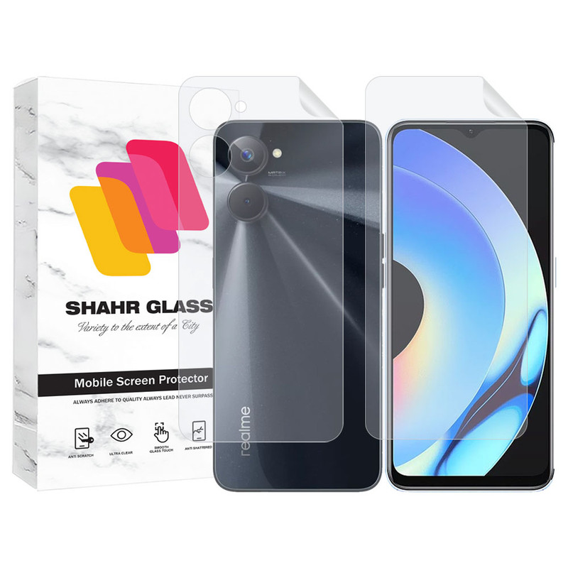محافظ صفحه نمایش شهر گلس مدل MTNANFBSH مناسب برای گوشی موبایل ریلمی 10S به همراه محافظ پشت گوشی