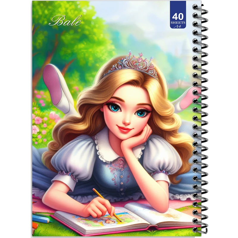 دفتر نقاشی 40 برگ انتشارات بله طرح دخترانه کد A4-K144
