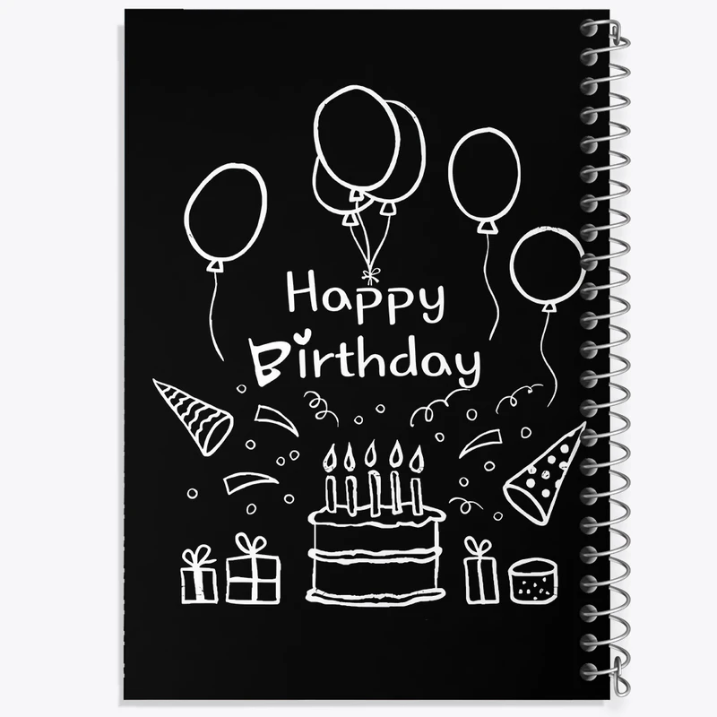 دفتر ژورنال نویسی 50 برگ خندالو مدل نقطه ای طرح Happy Birthday کد F5183