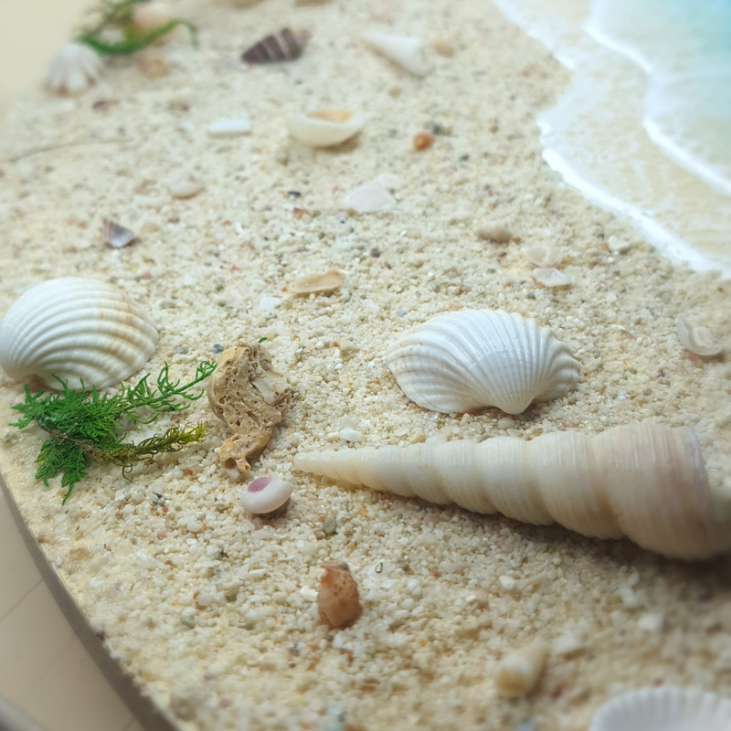 ساعت دیواری رزینی طرح دریای مواج