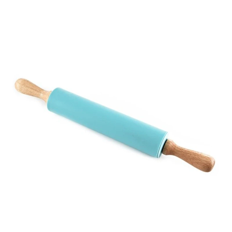 وردنه فوندانت مدل سیلیکونی دسته چوبی کد sk-9532