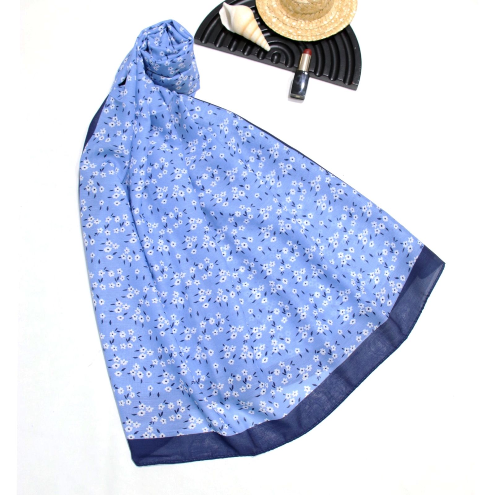 شال زنانه مدل خنک تابستانه طرح گل کد 7062 -  - 11