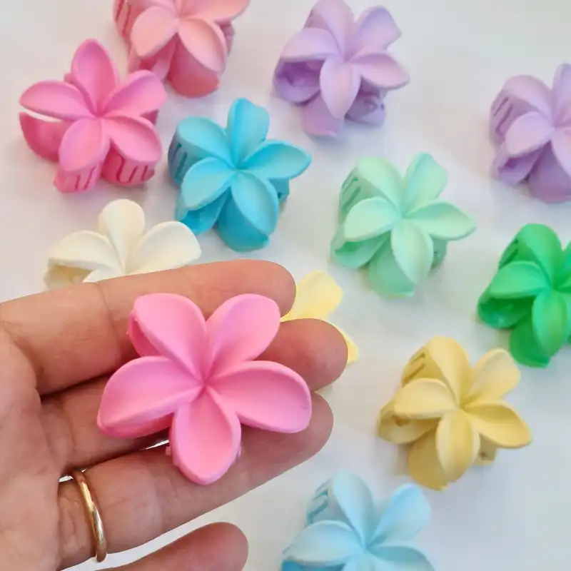 کلیپس مو زنانه مدل پلومریا پنج پر بسته 2 عددی