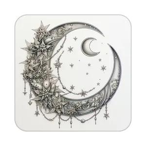 زیر لیوانی کاکتی طرح ماه و ستاره مدل mp52761