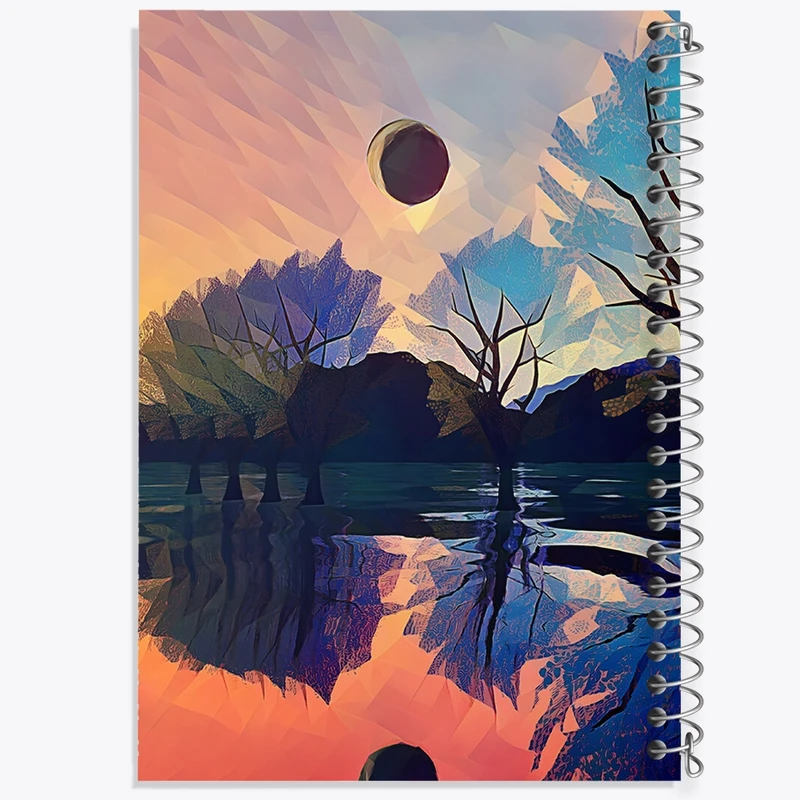 دفتر ژورنال نویسی 50 برگ خندالو مدل نقطه ای طرح نقاشی غروب کد F1194