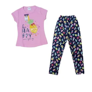 ست تی شرت و شلوار دخترانه مدل آناناس