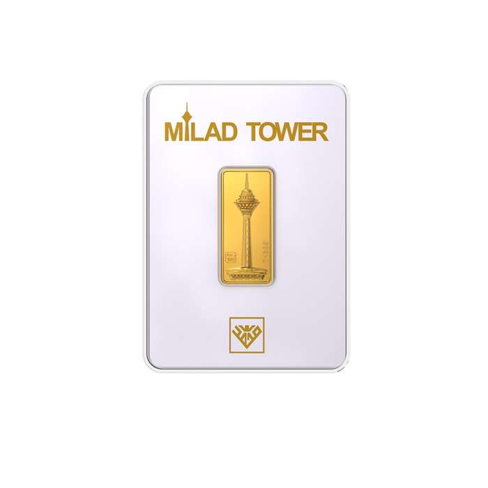 شمش طلا 24 عیار طلای محمد مدل برج میلاد کد 999.999