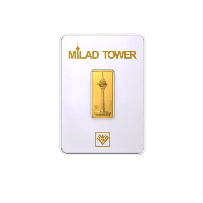 شمش طلا 24 عیار طلای محمد مدل برج میلاد کد M-1403-5
