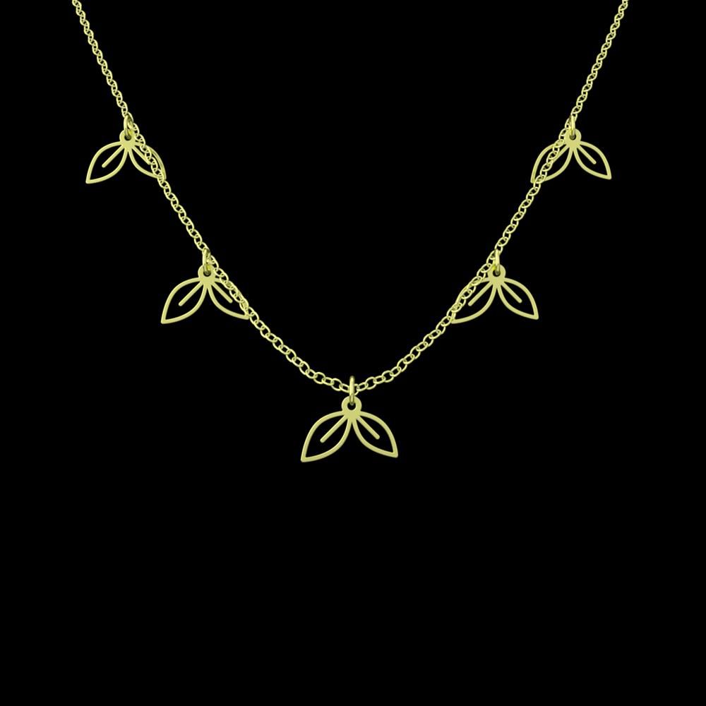 گردنبند طلا 18 عیار زنانه مدوپد مدل برگ کد RNA15983 - - 1