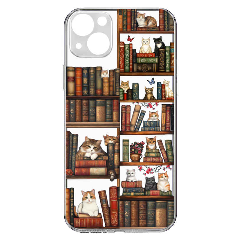 کاور طرح Cats & books مناسب برای گوشی موبایل اپل Iphone 13