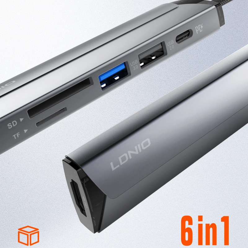 هاب 6 پورت USB-C الدینیو مدل DS-56H