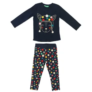 ست تی شرت آستین بلند و شلوار دخترانه سیچلاید مدل ng1089