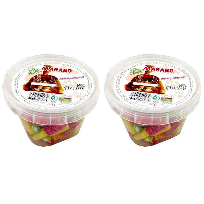 پاستیل شکری ترش میوه ای لقمه مارابو - 180 گرم بسته 2 عددی