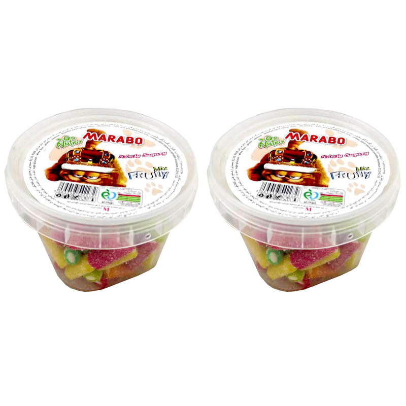 پاستیل شکری ترش میوه ای لقمه مارابو - 180 گرم بسته 2 عددی