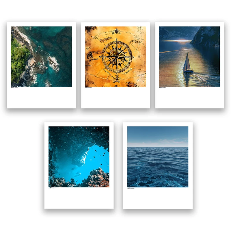 آویز تزیینی عرش مدل فانتزی دریا کد Asa929 مجموعه پنج عددی