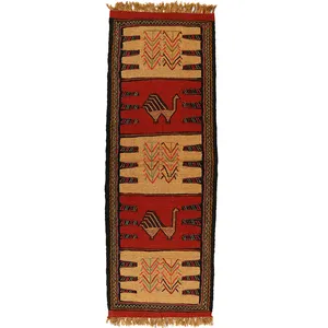 گلیم دستبافت کناره طول دو متر کد 140243