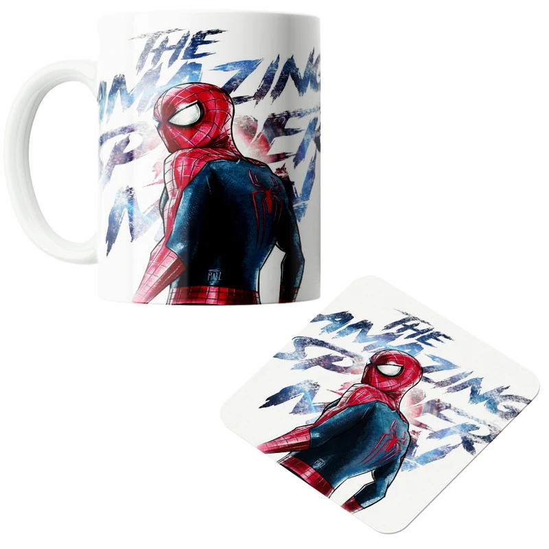 ماگ پاد آفرین مدل مرد عنکبوتی کد z114 به همراه زیر لیوانی