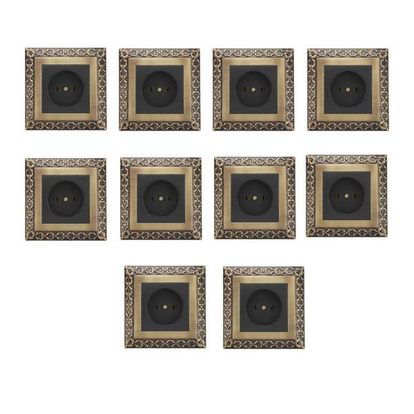 پریز پارت الکتریک مدل کلاسیک کد 3896B4021 بسته 10 عددی 
