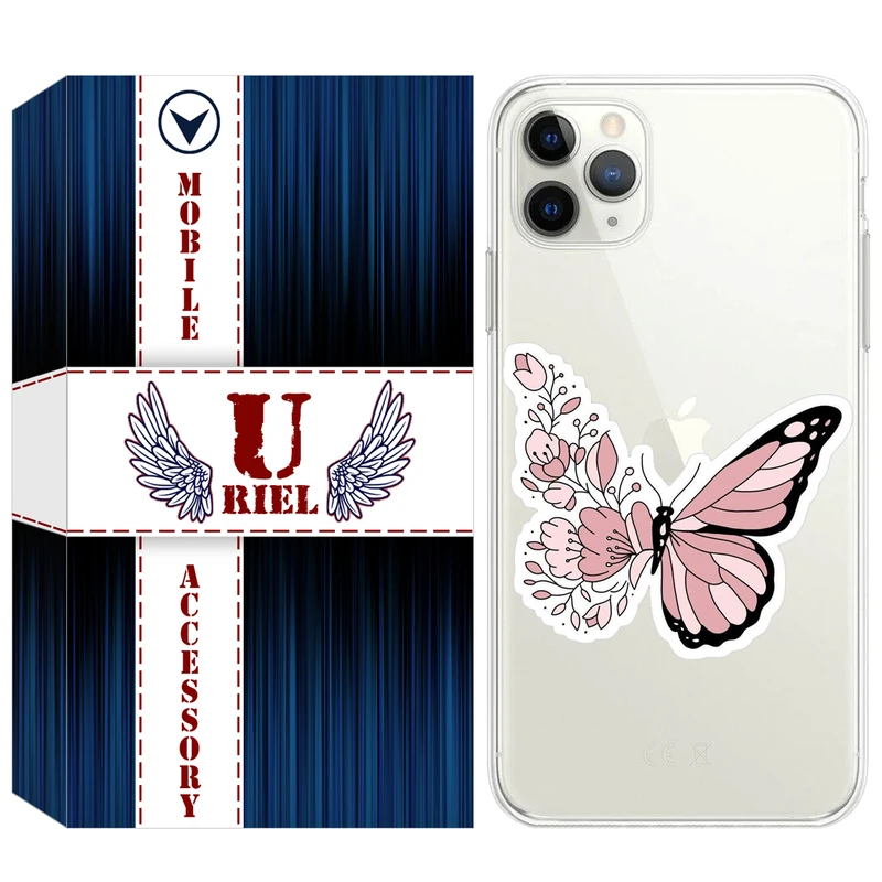کاور یوریل مدل Clear کد 98 طرح پروانه مناسب برای گوشی موبایل اپل iPhone 11 Pro Max
