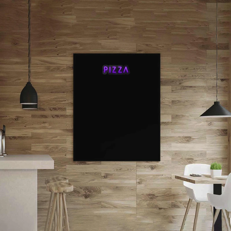 چراغ دیواری نئون دیزاین طرح Pizza-Text_PR