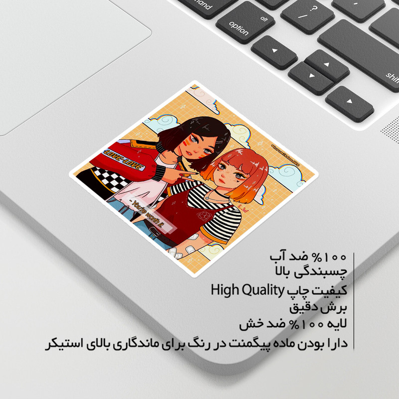 استیکر لپ تاپ ماسا دیزاین طرح GIRL مدل STKA0028