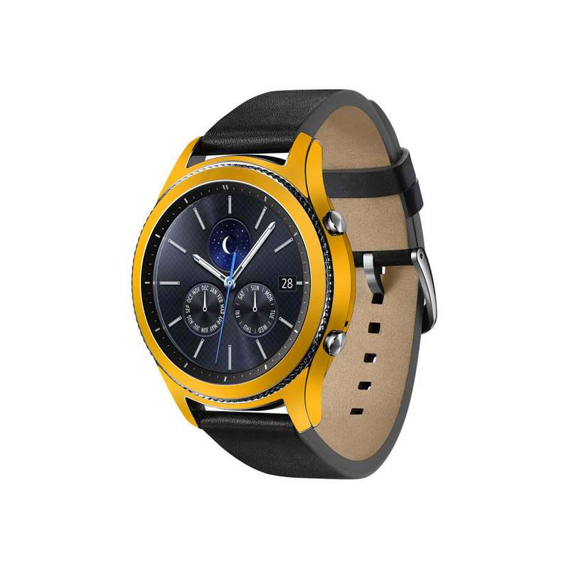 برچسب ماهوت طرح Matte-Deep-Mustard مناسب برای ساعت هوشمند سامسونگ Galaxy Gear S3 Classic
