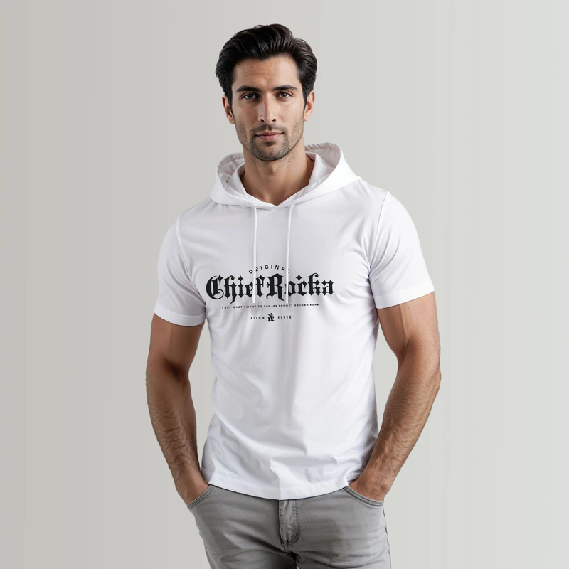 تی شرت آستین کوتاه کلاه دار مردانه مدل 14030703d