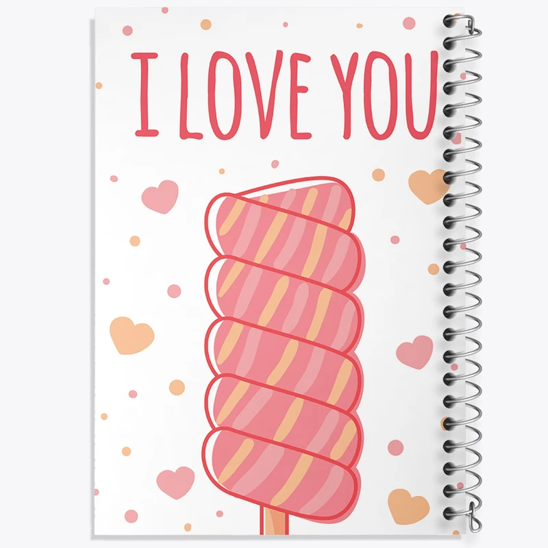 دفتر ژورنال نویسی 50 برگ خندالو مدل نقطه ای طرح I Love You کد N247