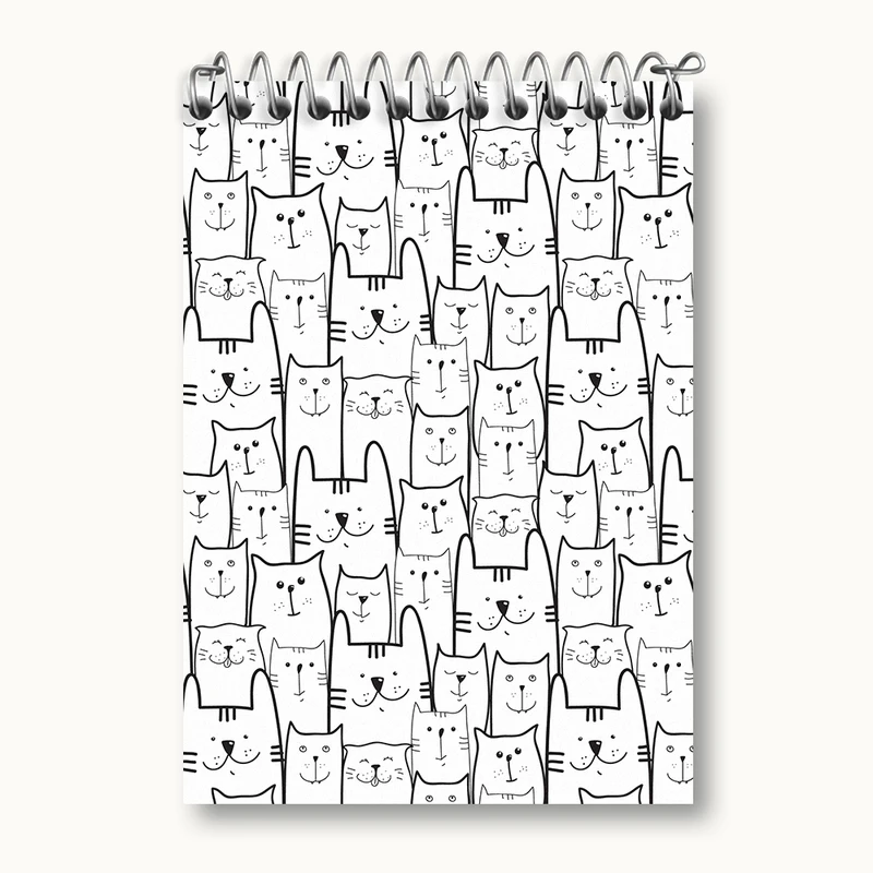 دفتر یادداشت 50 برگ خندالو مدل پترن گربه کد N376