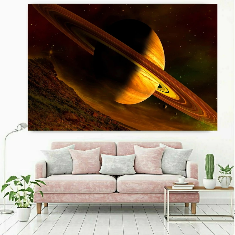 پوستر پارچه ای طرح کهکشان و قمر کد P89