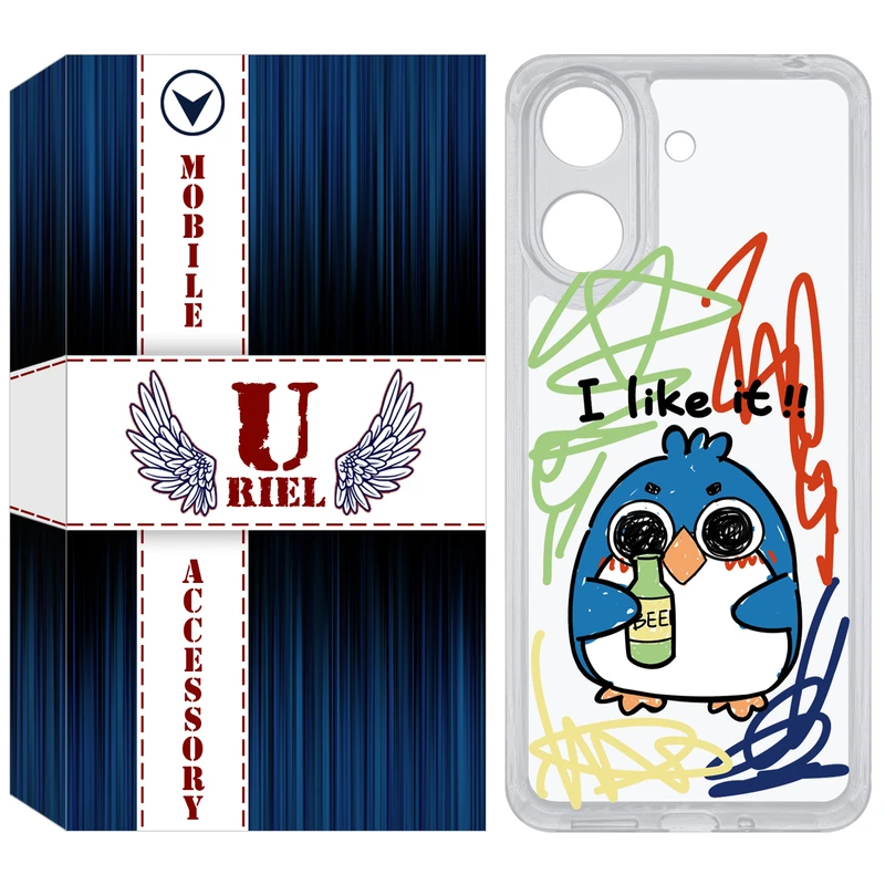 کاور یوریل قاب مدل Clear کد 23 طرح جوجه نقاش مناسب برای گوشی موبایل شیائومی Redmi 13C / Poco C65