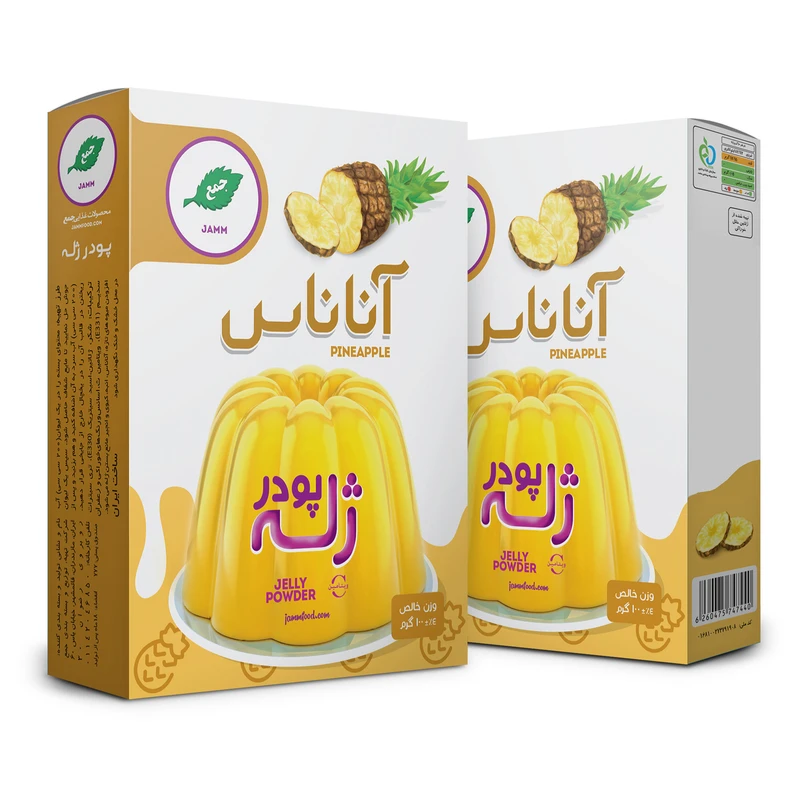 پودر ژله آناناس جمع-100 گرم بسته 2 عددی