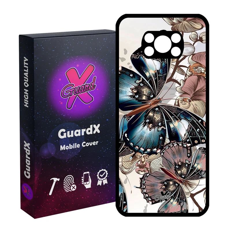 کاور گارد ایکس طرح پروانه مدل Glass10285 مناسب برای گوشی موبایل شیائومی Poco X3 Pro