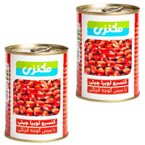 کنسرو لوبیا چیتی با سس گوجه فرنگی مکنزی - 380 گرم بسته 2 عددی