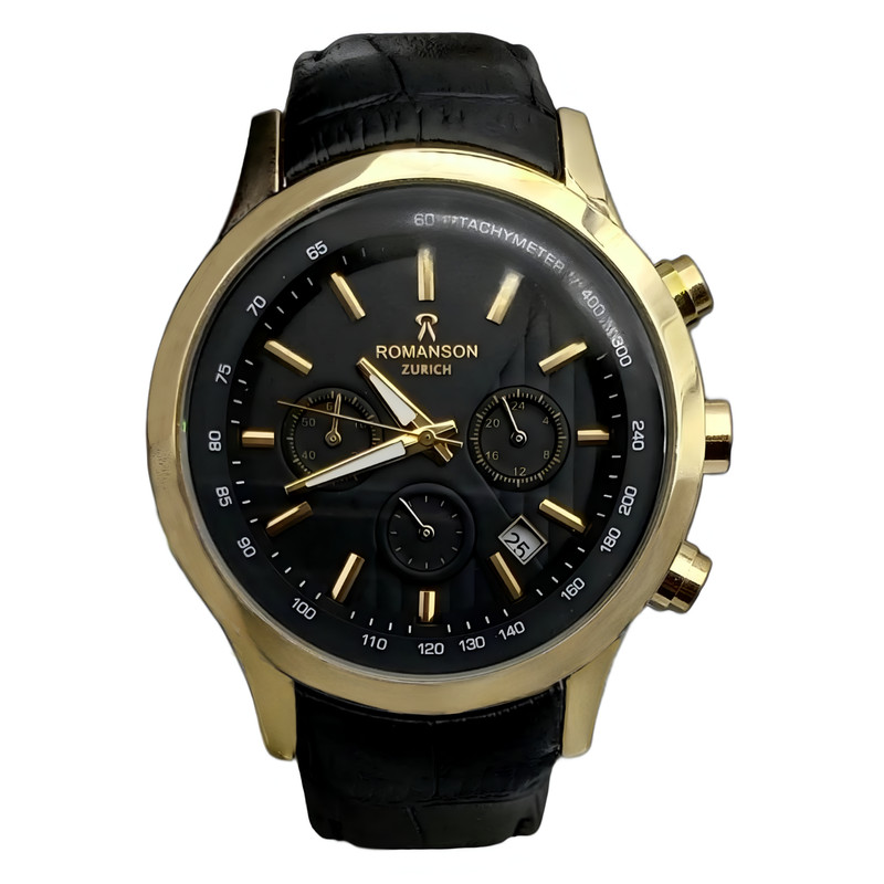 ساعت مچی عقربه‌ای مردانه رومانسون مدل سه موتور فعال کرنوگراف بند چرمی