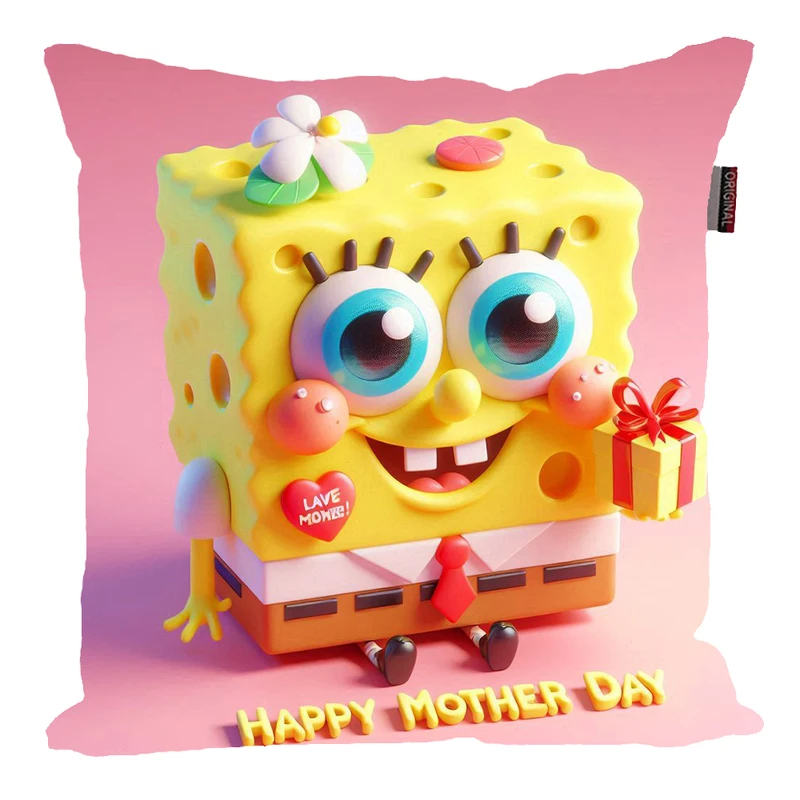 کوسن پاد آفرین مدل باب اسفنجی طرح هدیه روز مادر کد B552