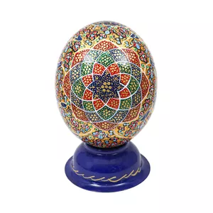 تخم شترمرغ تزیینی طرح شمسه کد 1412