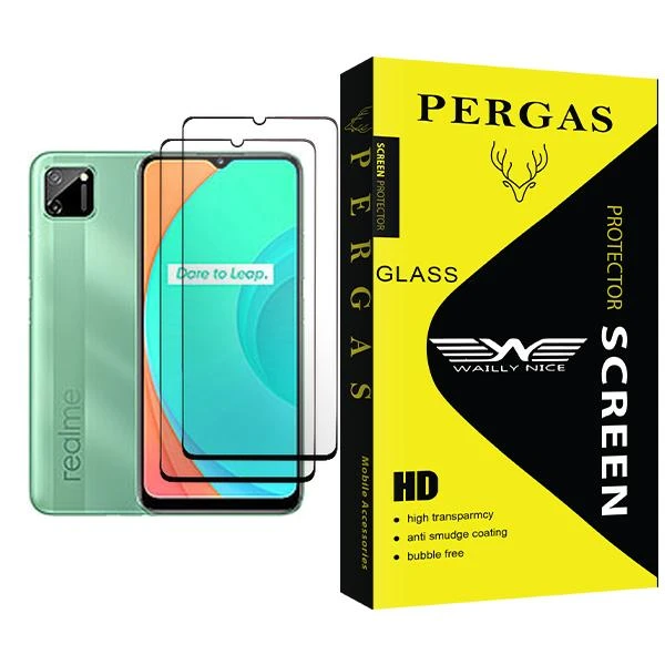 محافظ صفحه نمایش وایلی نایس مدل Pergas Glass MIX002 مناسب برای گوشی موبایل ریلمی C11 بسته دو عددی