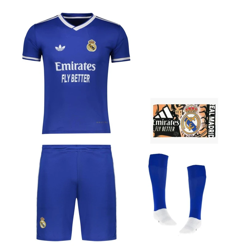 ست 4 تکه لباس ورزشی پسرانه مدل سوم رئال مادرید طرح امباپه 