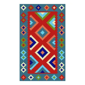 نخ و نقشه گلیم مدل لوزی کد 9355