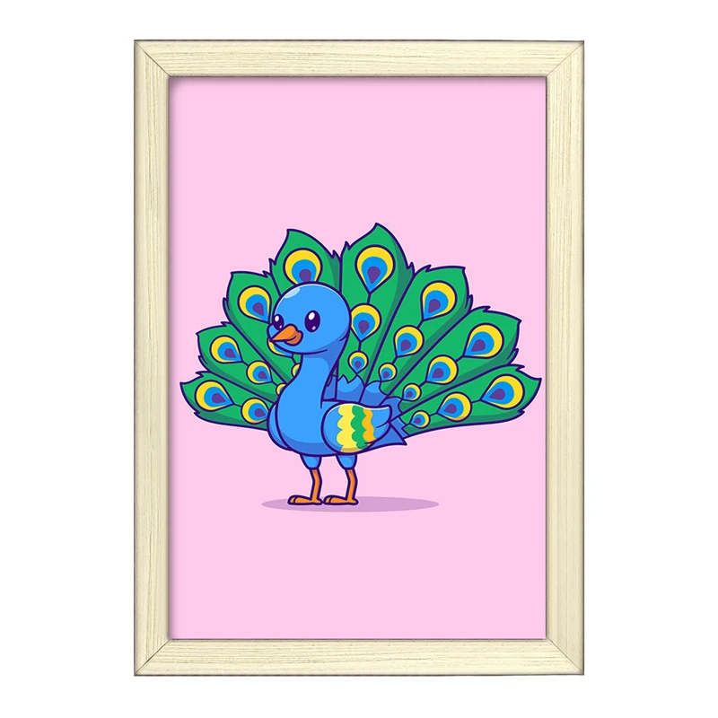 تابلو خندالو طرح حیوانات بامزه طاووس کد 29683