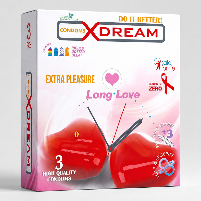 کاندوم ایکس دریم مدل Long Love بسته 3 عددی