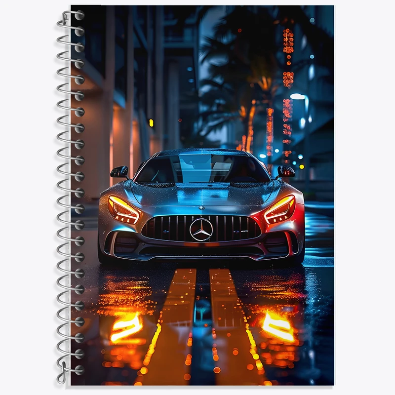 دفتر زبان 50 برگ خندالو مدل دو خط طرح ماشین بنز کد F7021